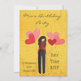 Kute vismisk ballonginterpolering eller tonåring f inbjudningar