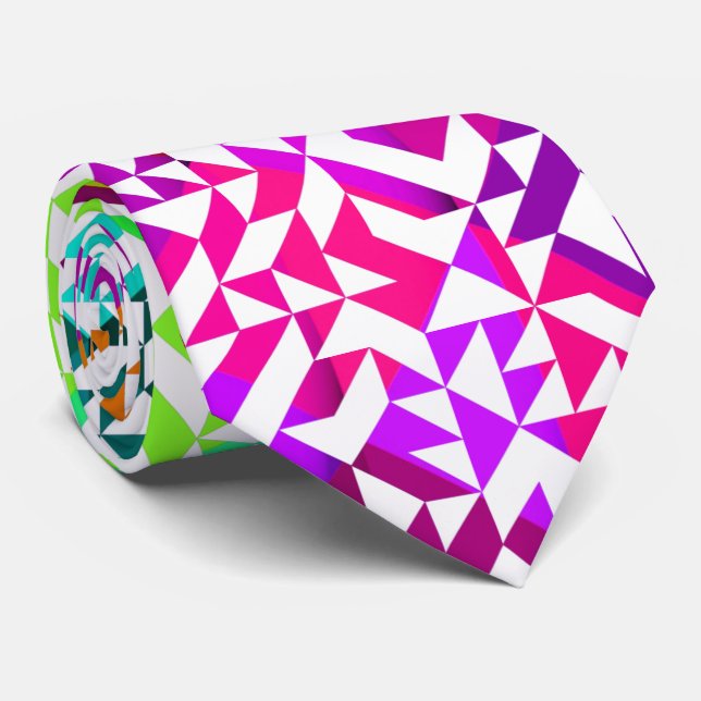 Kute, vit, färglös geometrisk mönster slips (Rullad)