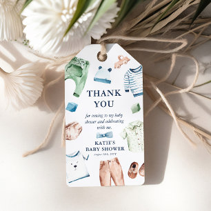 Kute Watercolor Boy Clothes BOY Baby Shower Favor Presentetikett
