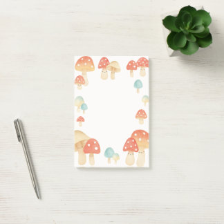 Kute Watercolor Mushroom Memo Pad Post-it Block