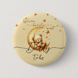 Kute Watercolor Spipande Bear på Måne ska Knapp