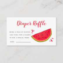 Kute Watermelon Baby Shower Raffle Biljett