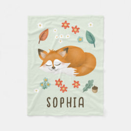 Kute Whimsical Forest Fox Kids Fall Fleecefilt