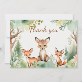 Kute Woodland Animals Baby Shower Tack du Card