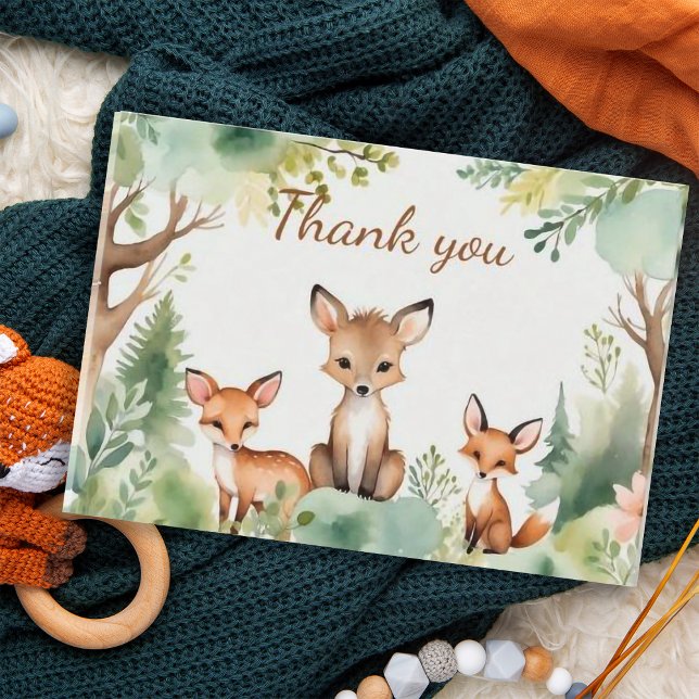 Kute Woodland Animals Baby Shower Tack du Card (Skapare uppladdad)