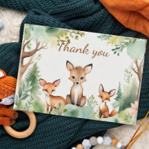 Kute Woodland Animals Baby Shower Tack du Card