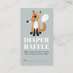 Kute Woodland Fox Baby Shower Raffle Tilläggskort