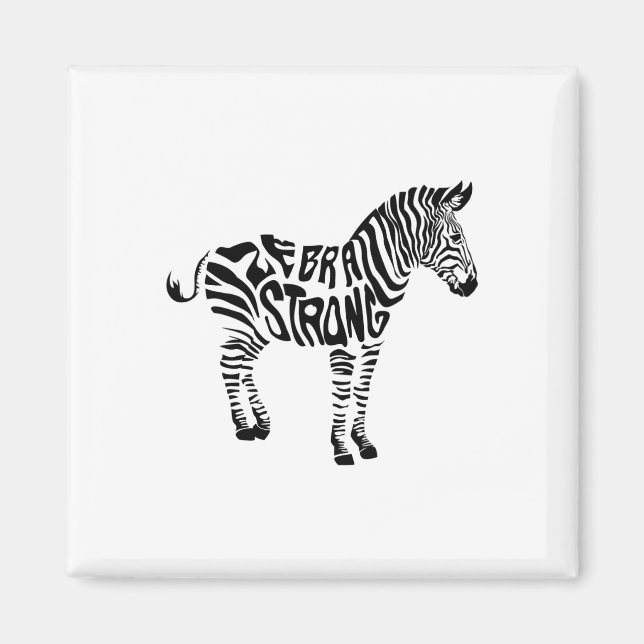 Kute Zebra Strong Ehlers Danlos Syndrome Awareness Magnet (Framsidan)