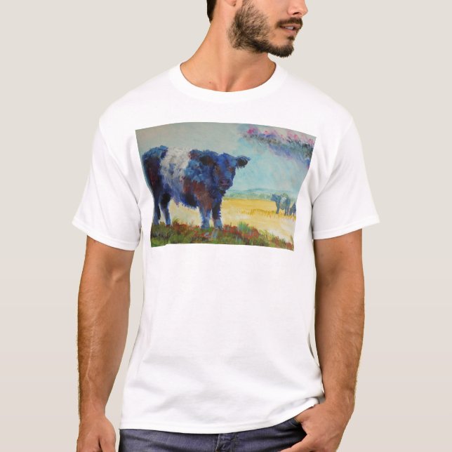 Kuten galloway ko på dartmoormålning tee shirt (Framsida)