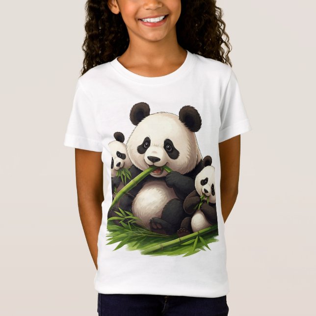 Kutest Bamboo Feast: Starring Pandas! T Shirt (Framsida)