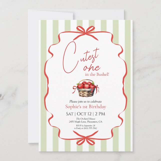 Kutest en i Bushels första födelsedagsinbjudan Tack Kort (Framsida)