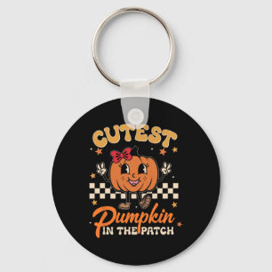 Kutest Pumpkin in Patch Funny Halloween-tack Nyckelring