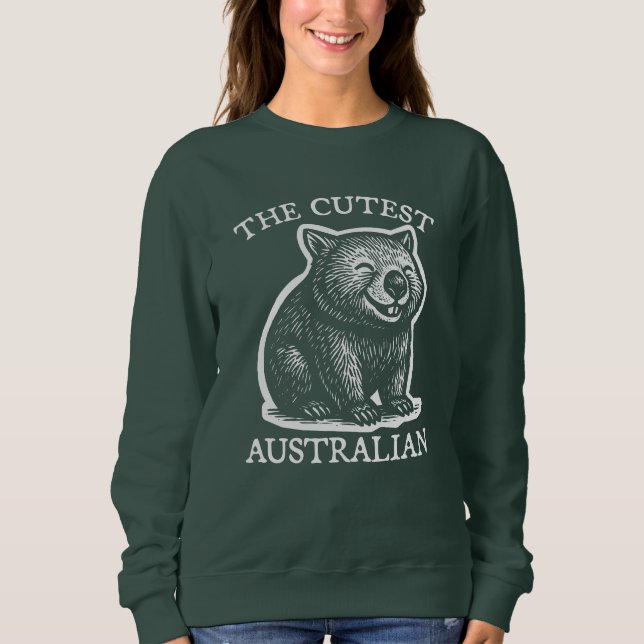 Kutestaustraliska Wombat T Shirt (Framsida)