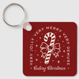 Kutesy Jul-parfym, candy cane-armbåge röd Nyckelring