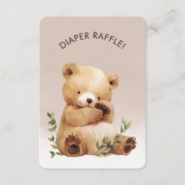 Kutie Baby Bear Baby Shower Raffle Tilläggskort