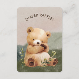Kutie Baby Bear Baby Shower Raffle Tilläggskort