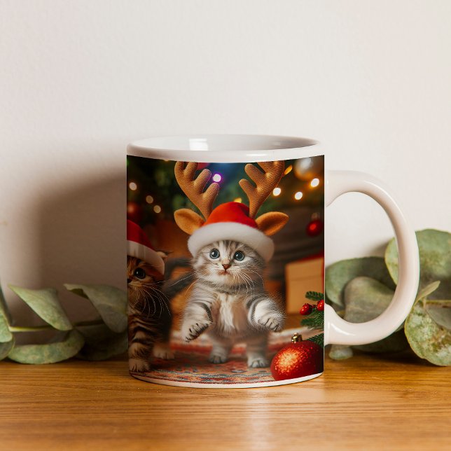 Kutkattungar med Jultomten och renhatt 3 Kaffemugg (Skapare uppladdad)
