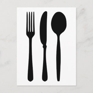 Kutlery - Fork - Knivar - Spoon Vykort