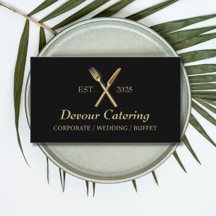 Kutlery QR Code Chef Caterer Catering Services Visitkort