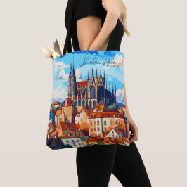 Kutna Hora Czech Vintage Art Travel Illustration Tygkasse
