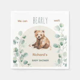 Kutskog löv är en inbjudan till babydusch pappersservett