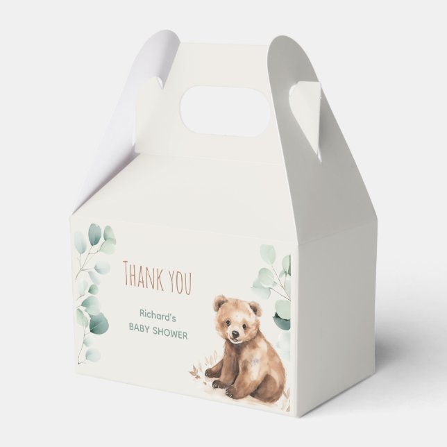 Kutskog löv är en inbjudan till babydusch presentaskar (Framsidan Sidan)