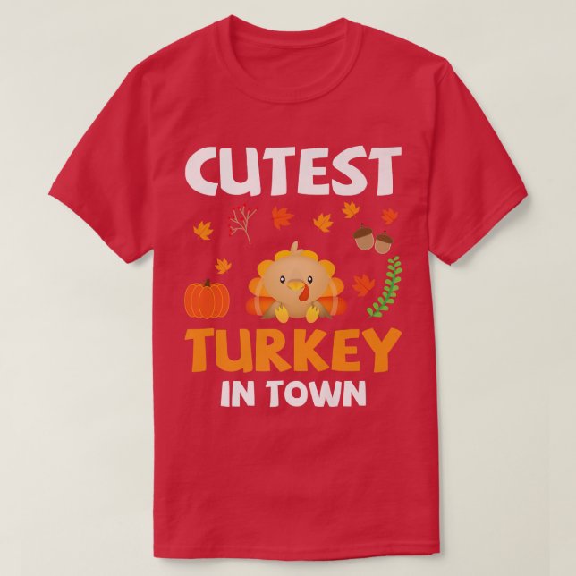 Kutst Turkiet på den berömda Thanksgivingen Town D T Shirt (Design framsida)