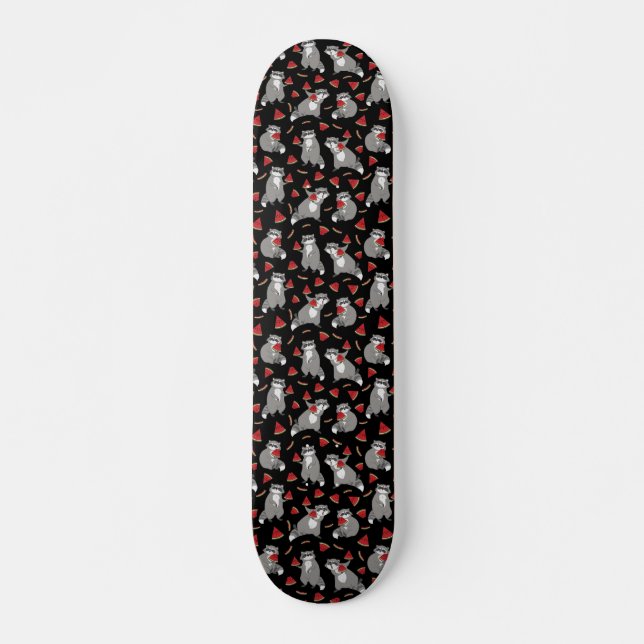 Kuttvättbjörn med vattenmelon mini skateboard bräda 18,5 cm (Framsida)