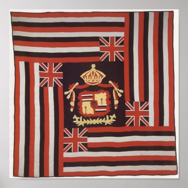 Kuu Hae Aloha (My Beloved Flagga), hawaiisk bomull Poster (Framsidan)