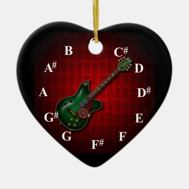 KuuMa Guitar Clock Julgransprydnad Keramik (Framsidan)