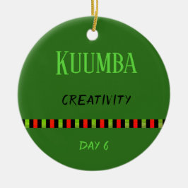 Kuumba - Kwanzaa Dag 6 Grönt Julgransprydnad Keramik