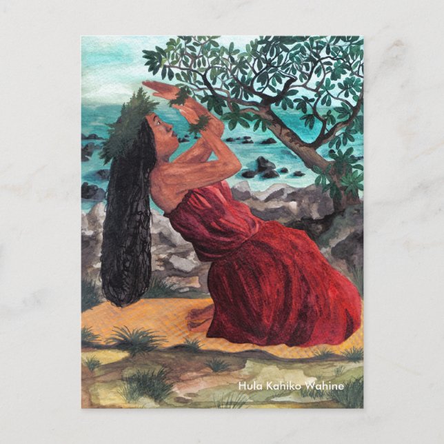 Kuuwehi hula kamani träd vykort (Framsida)