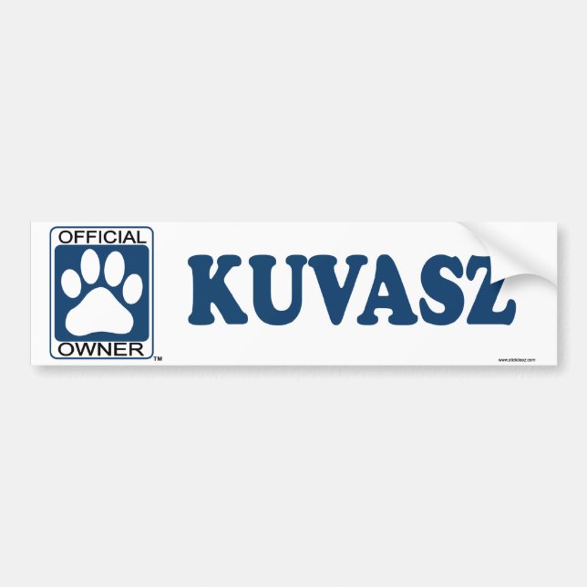 Kuvasz blått bildekal (Framsidan)