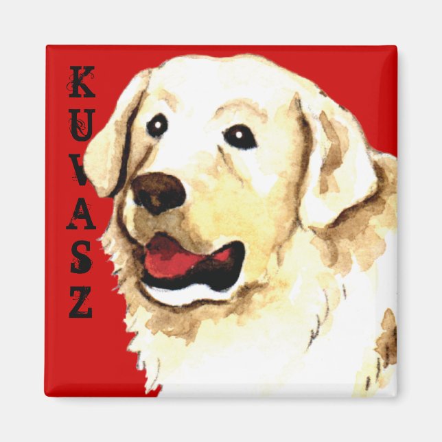 Kuvasz Färg Block Magnet (Framsidan)