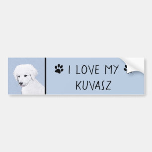 Kuvasz Painting - Cute Original Hund Art Bildekal