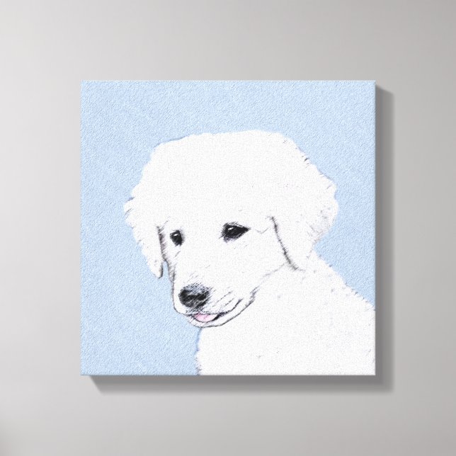 Kuvasz Painting - Cute Original Hund Art Canvastryck (Framsida)