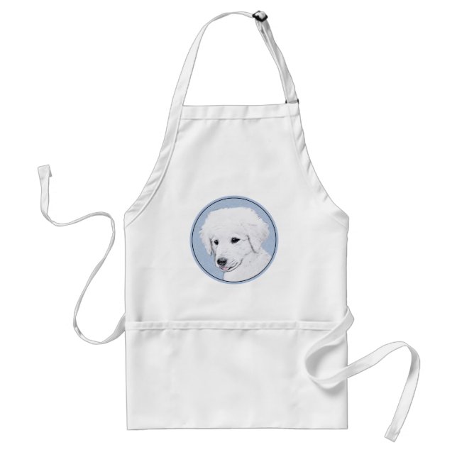 Kuvasz Painting - Cute Original Hund Art Förkläde (Framsidan)