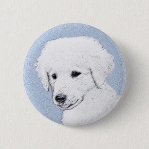 Kuvasz Painting - Cute Original Hund Art Knapp