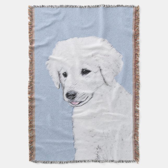 Kuvasz Painting - Cute Original Hund Art Mysfilt (Framsidan Vertikal)