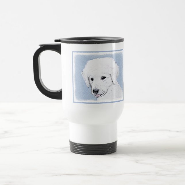 Kuvasz Painting - Cute Original Hund Art Resemugg (Vänster)