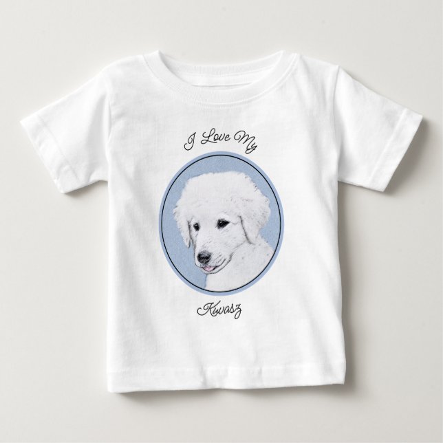 Kuvasz Painting - Cute Original Hund Art T Shirt (Framsida)
