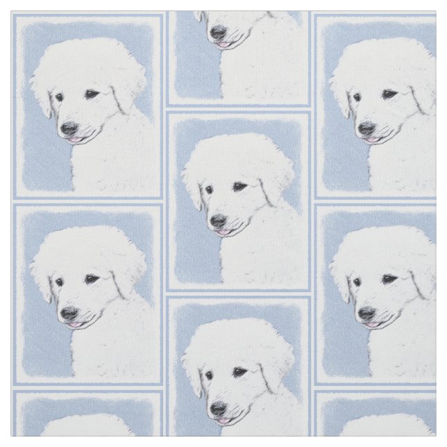 Kuvasz Painting - Cute Original Hund Art Tyg (Provkarta)