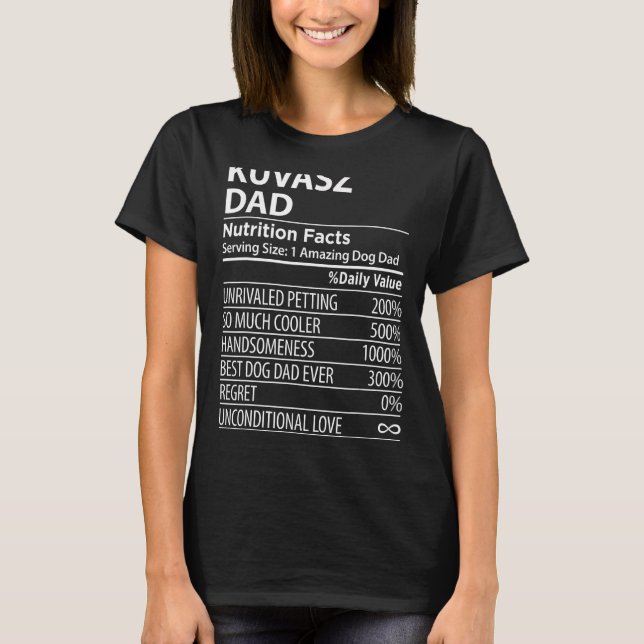 Kuvasz Pappa Nutrition Facts Kuvasz Hundägare T Shirt (Framsida)