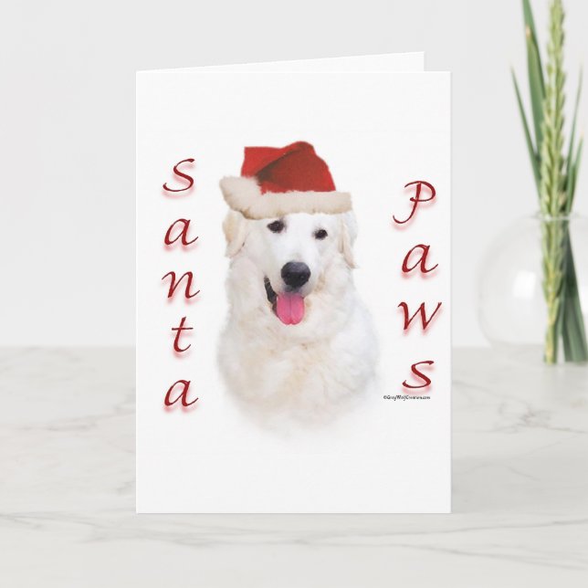 Kuvasz Santa Tassar Helgkort (Framsida)