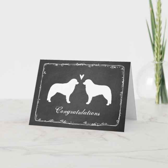 Kuvasz Silhouettes Bröllop Grattisar Kort (Framsida)