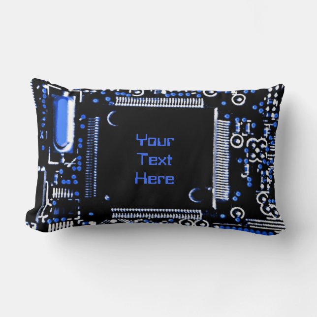 Kuvert Blue 2 'Din text' dekorativ kudde lumbar (Framsida)