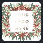 Kuvert för Anpassningsbar av botaniska jultider Fyrkantigt Klistermärke<br><div class="desc">*Byt ut LOGOTYPEN __________________________________ ***Denna utformning ingår i en samling** ✨ Inledning av "Echanted Evergreen Elegance: A Botanical jul Helgdag"! Förbered säsongens magi med min utsökta matris av modern och elegant helgdag, inspirerad av naturens tidslösa skönhet. Sprid glädje, kärlek, och gör denna jul till en verklig elegant och minnesvärd upplevelse....</div>