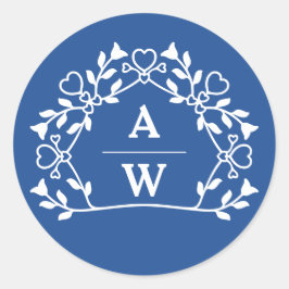 Kuvert för den dekorativa Blommigten Namn initiale Runt Klistermärke