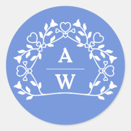 Kuvert för den dekorativa Blommigten Namn initiale Runt Klistermärke