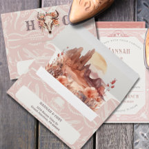 Kuvert för Western bröllopsinbjudan för Desert Flo